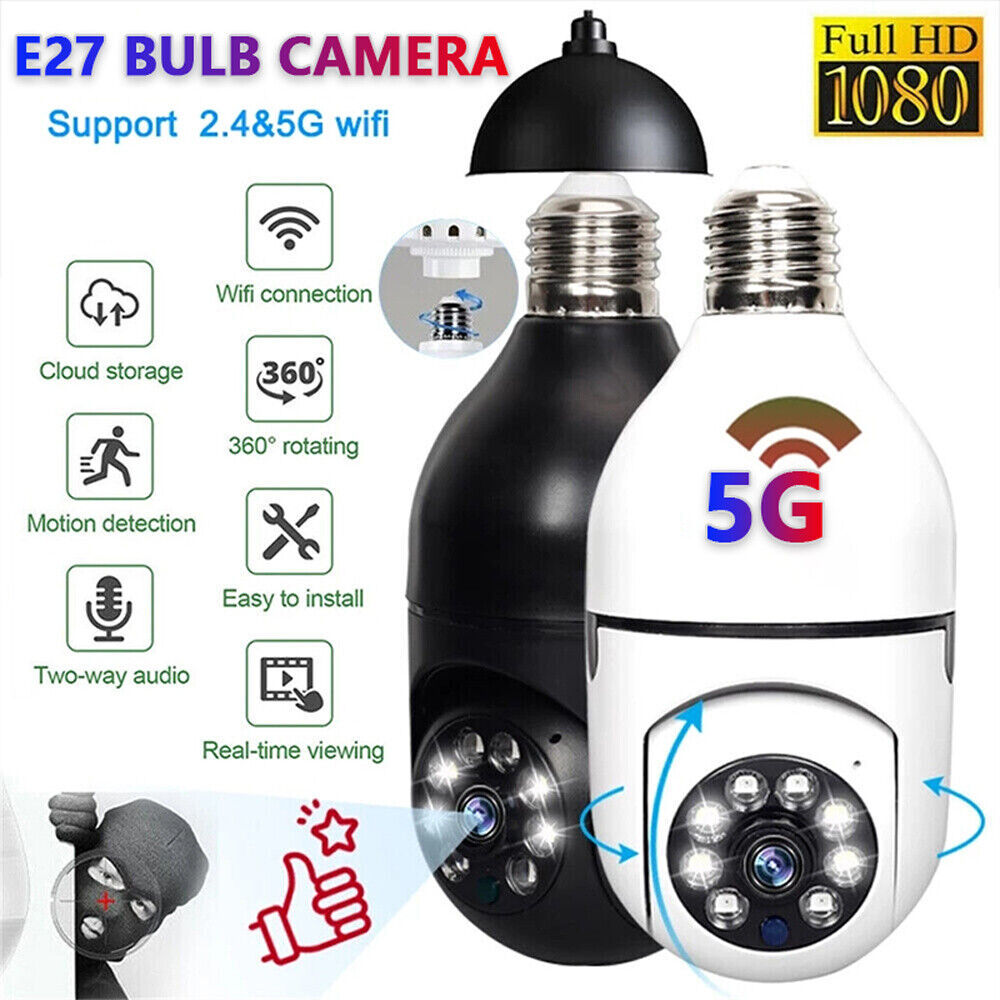 E27 Light Bulb 1080P IP Camera 5G Wi-Fi Night Smart Home Wireless Security