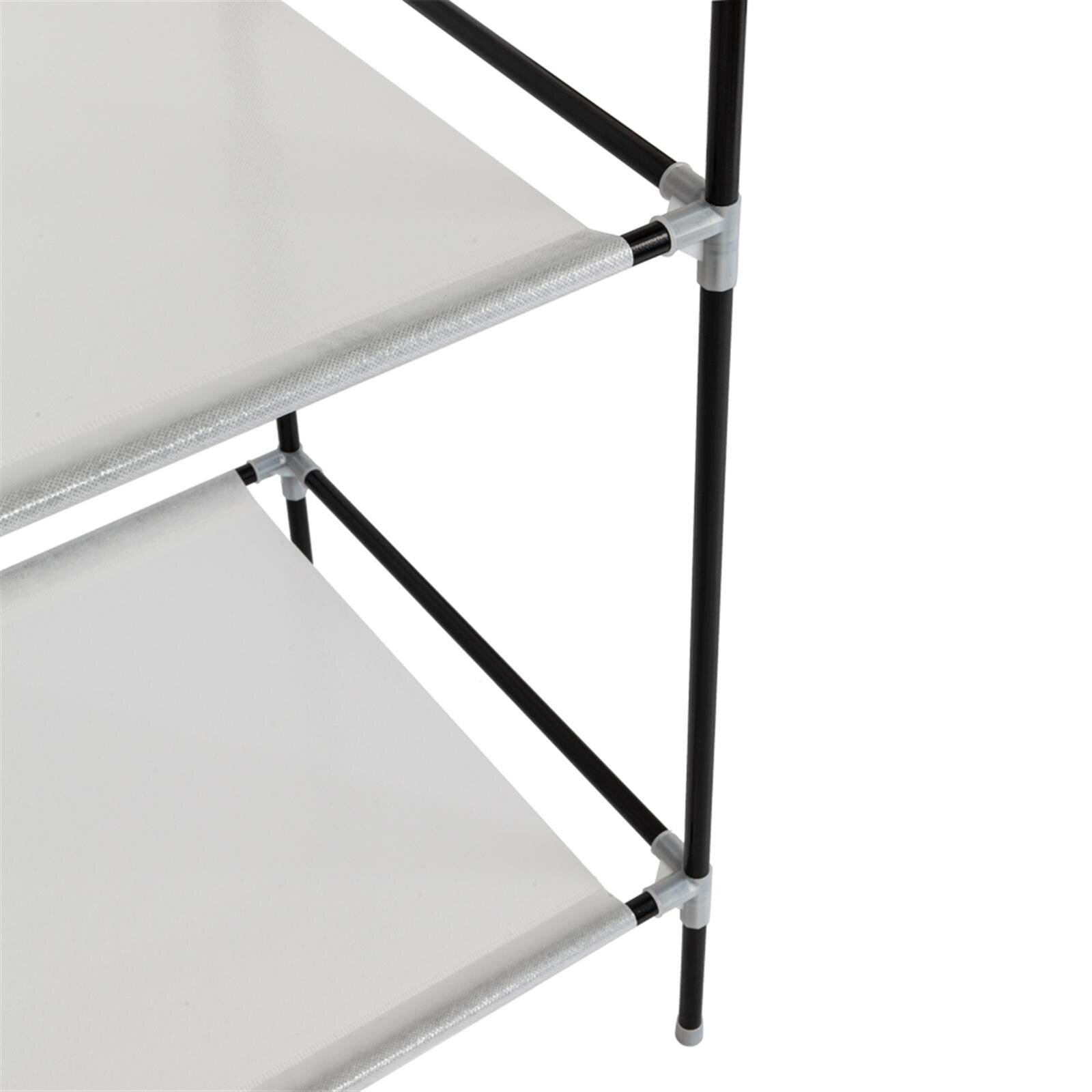 71" Portable Closet Wardrobe Organizer with Shelves, Gray Fabric Clothes Storage Rack