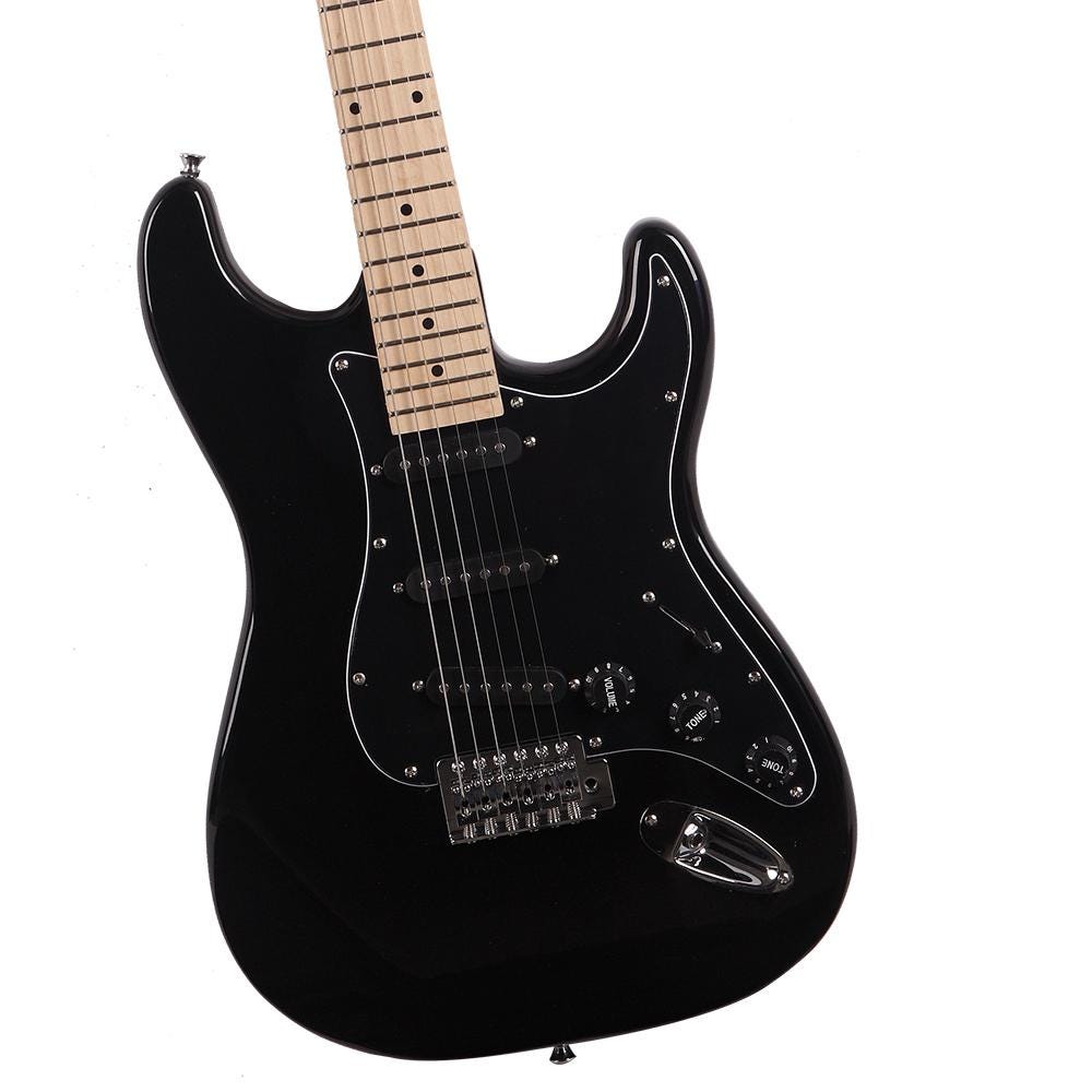 Electric Guitar Kit, Black Pickguard, Basswood, 20W Speaker