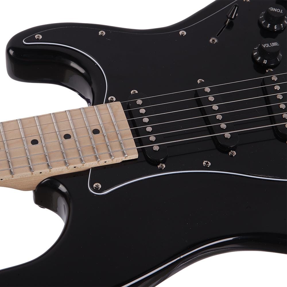 Electric Guitar Kit, Black Pickguard, Basswood, 20W Speaker