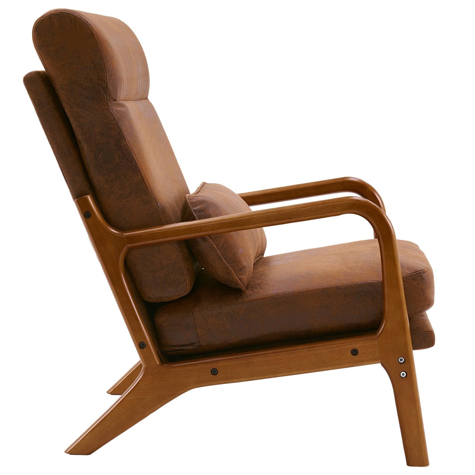 High Back Accent Chair, Bronzing Cloth, Mid-Century Modern Design