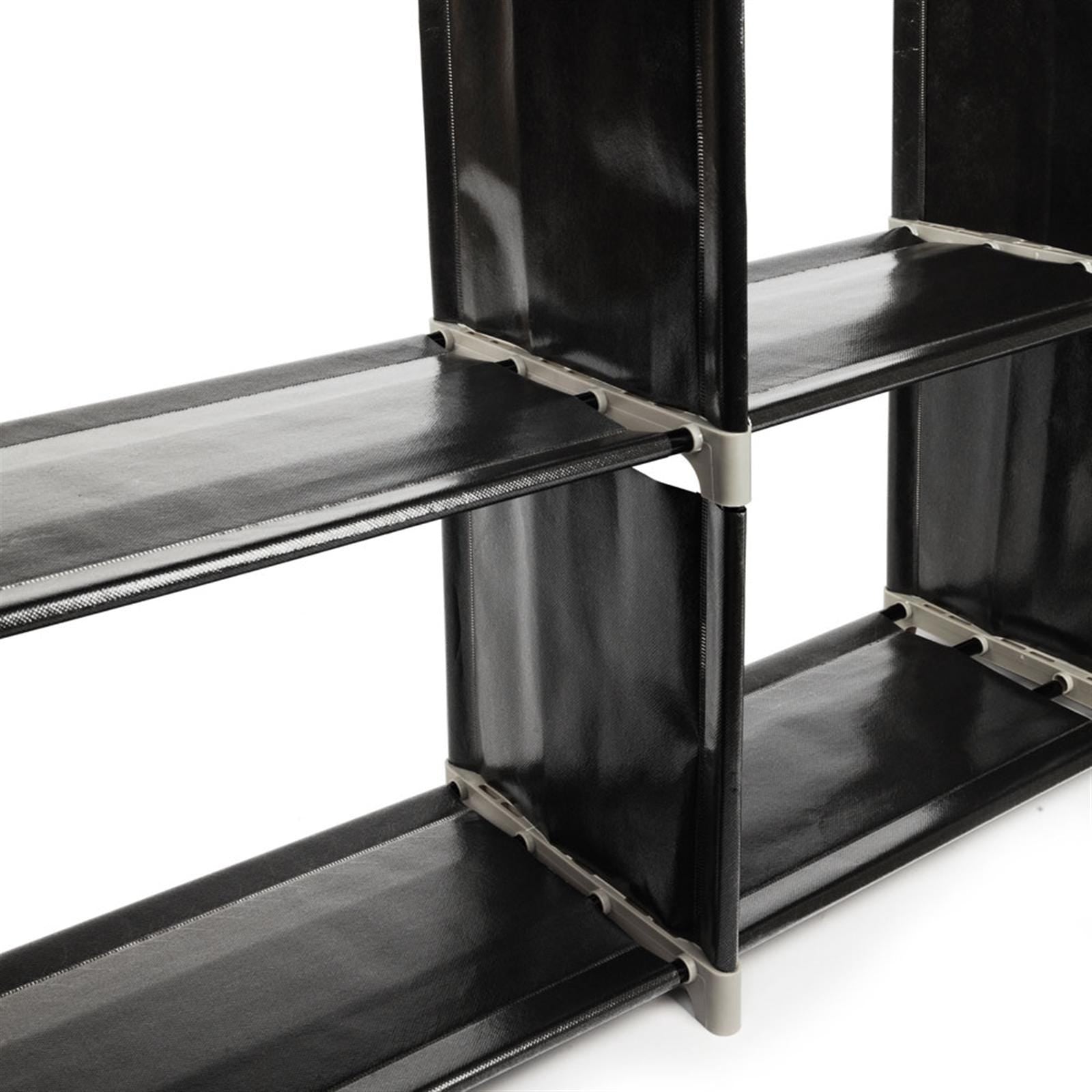 3-Tier 9-Cube Storage Shelf Black | Multifunctional Closet Organizer Rack for Bathroom Bedroom Office