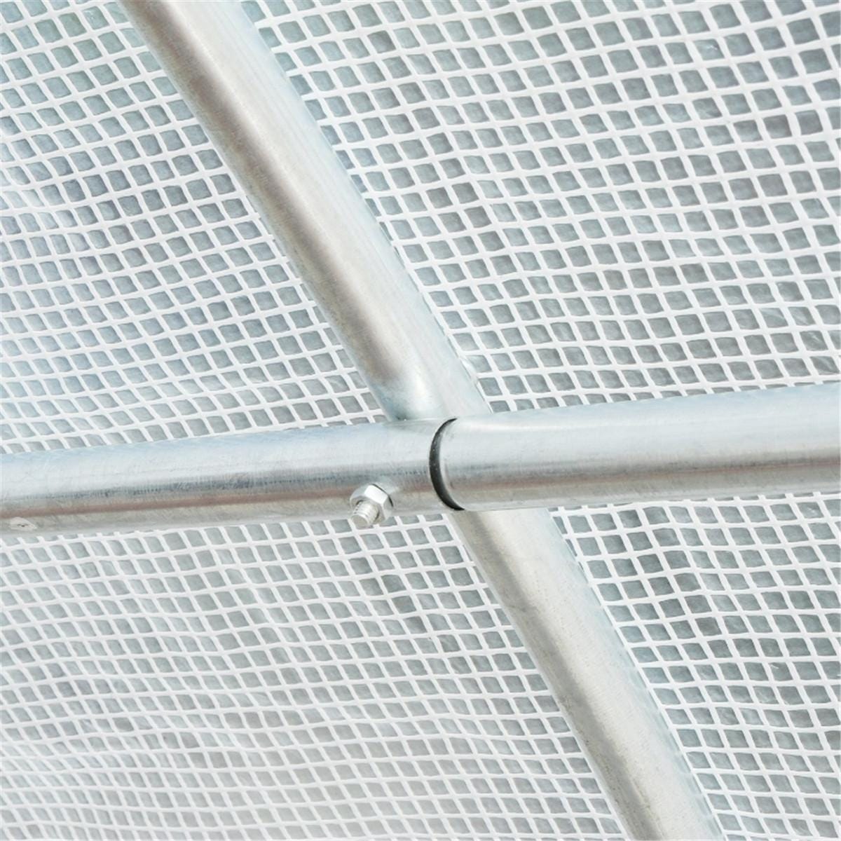 Greenhouse Cover Replacement | Waterproof PE Plastic Tunnel Tarp, Roll-Up Door, Reinforced Grid, Frost & Hail Protection