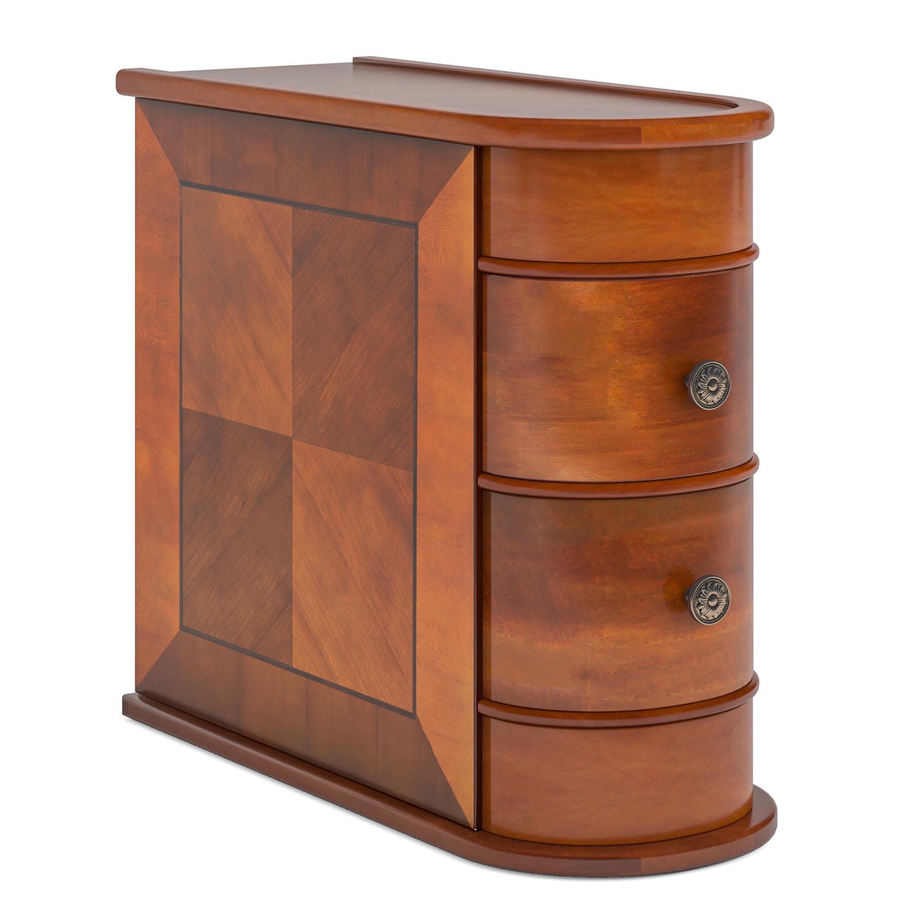 Solid Wood Bedside Table with 2 Drawers | No Assembly Nightstand | Oak Bedroom Side Table | Classic Wooden End Table for Living Room