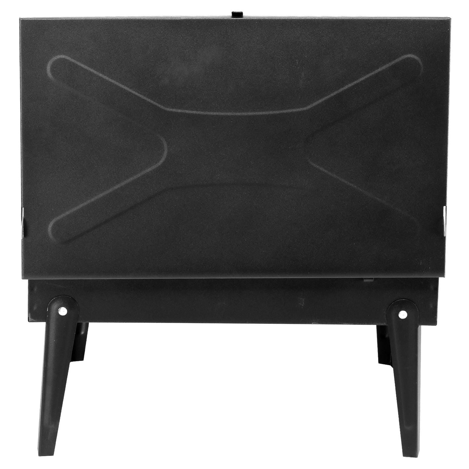 44x27x7cm Portable Charcoal Grill, Folding Outdoor BBQ Grill with Lid, Adjustable Height, Cast Iron Travel, Black
