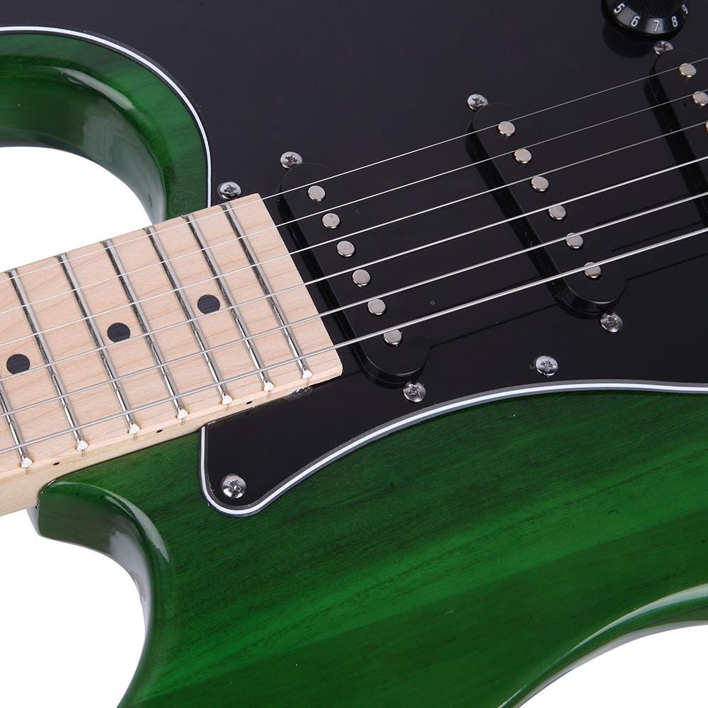 Green Electric Guitar Kit, Basswood Body, Amplifier & Accessories