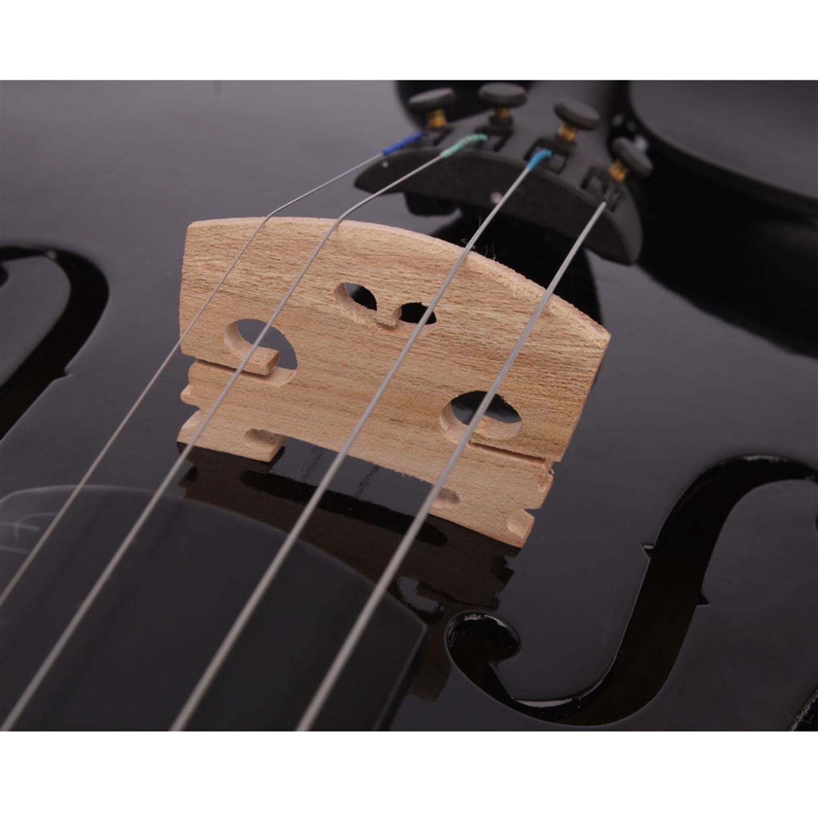 4/4 Black Acoustic Violin Full Size with Case Bow Rosin Beginner Student Music Instrument Set