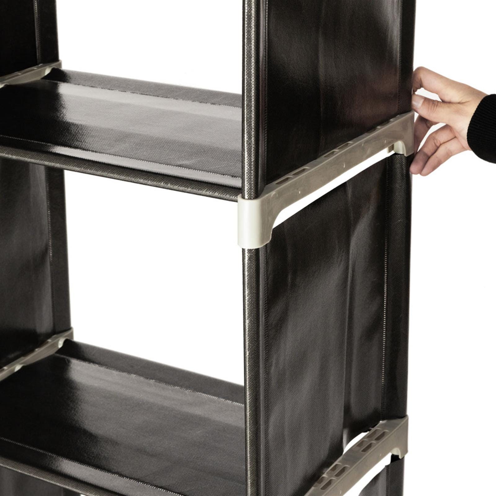 3-Tier 9-Cube Storage Shelf Black | Multifunctional Closet Organizer Rack for Bathroom Bedroom Office
