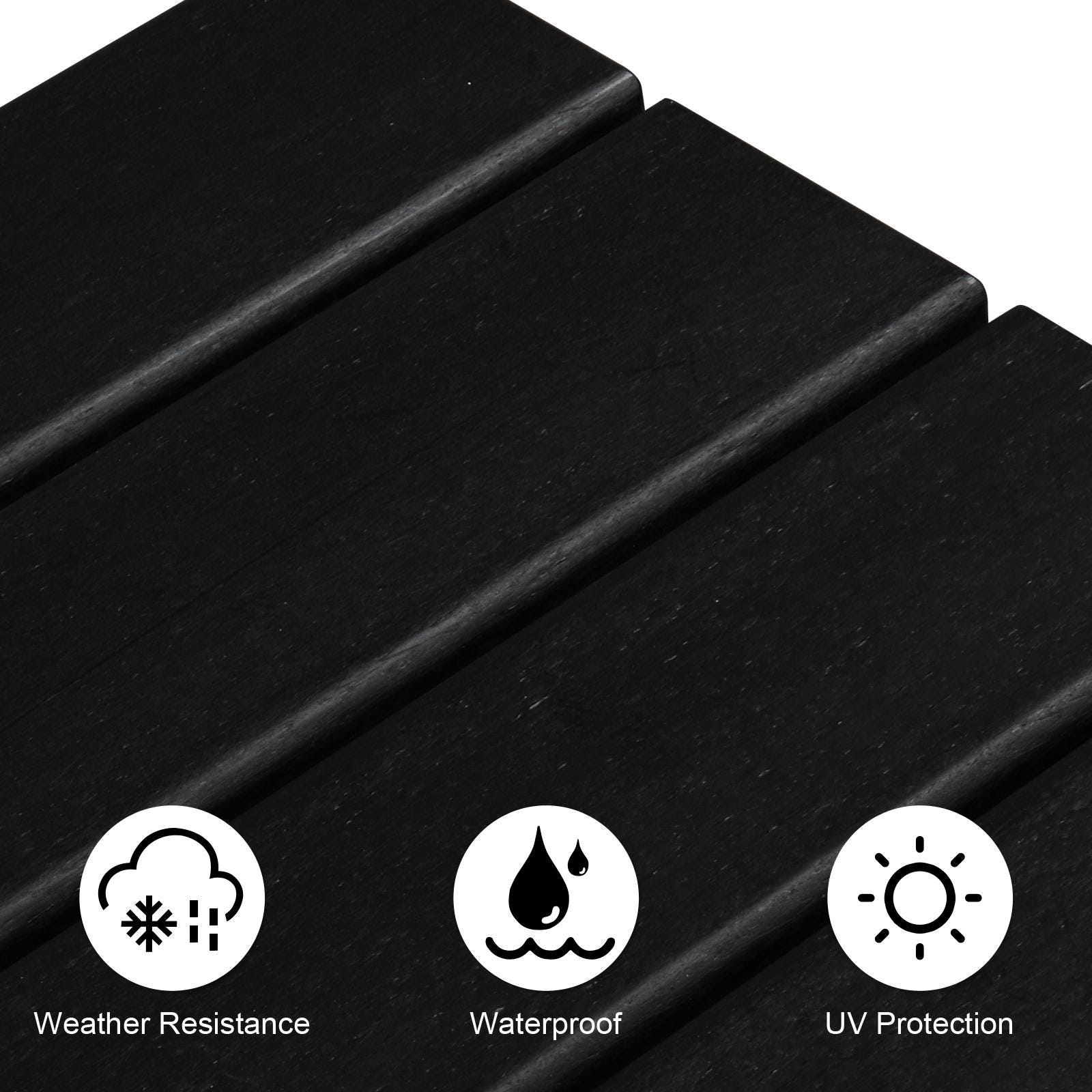 36×36×47cm HDPE Side Table | Black Single Layer Square Table, Bedroom, Living Room, Office, Guest Room, Bathroom, Modern Design