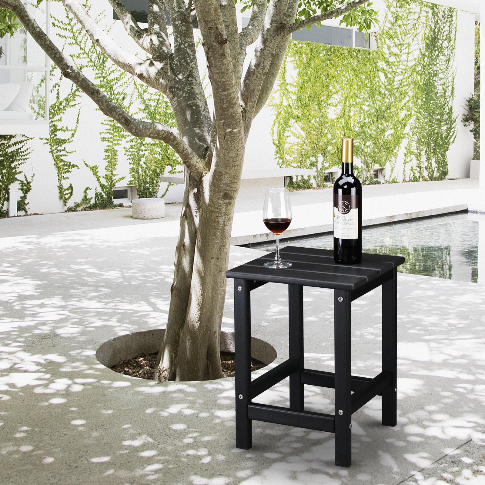36×36×47cm HDPE Side Table | Black Single Layer Square Table, Bedroom, Living Room, Office, Guest Room, Bathroom, Modern Design